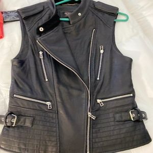 black leather vest SOLD
